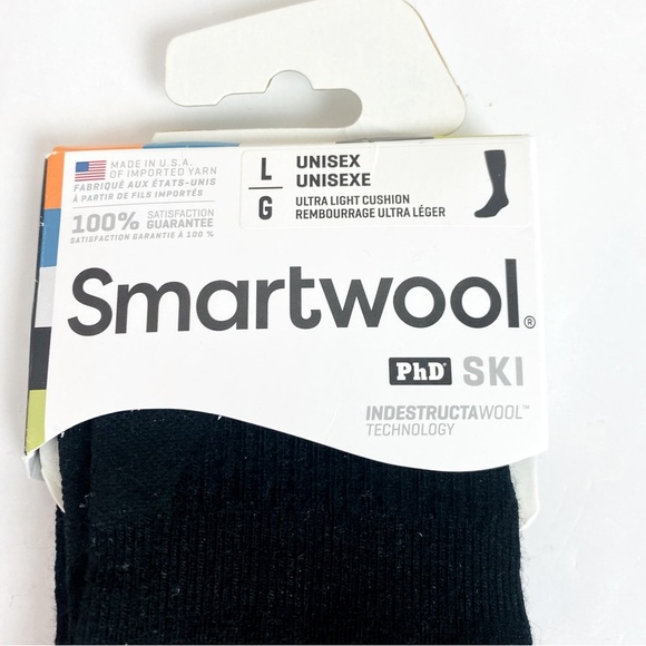 Smartwool Black PhD Ski Merino Wool Unisex Socks Size L - Picture 1 of 6